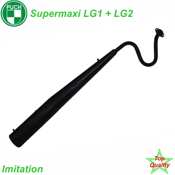 Mofa Auspuff Supermaxi S LG1 LG2 chrom schwarz Tffli Moped Ersatzteile Shop kaufen Balsthal Schweiz