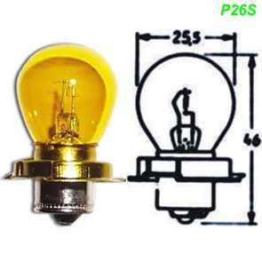 Mofa Glühlampe P26S gelb 6 + 12 Volt Shop kaufen Schweiz