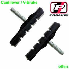 Promax Bremsschuh V-Brake 72.mm schwarz Bolzen per Paar MTB Mountain Bike Fahrrad Velo Ersatzteile Shop Balsthal