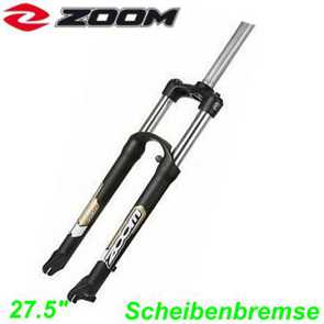 Federgabel Ahead 27.5 1 1/8 x 280 mm ZOOM 595 Disc-Komp Lock out mattschwarz E-Bike Fahrrad Velo Ersatzteile Shop