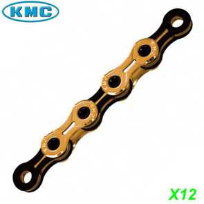 KMC Kette X12 gold/black 12-G. 126 Gl. 1/2 x 11/128 X-Form E- Mountain Bike Fahrrad Velo Shop kaufen Schweiz