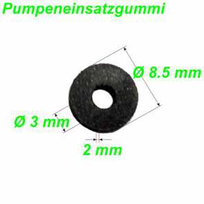 Pumpeneinsatzgummi  8.5 / 3 x 2 mm E-Bike Fahrrad Velo Ersatzteile Shop