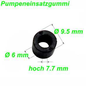 Pumpeneinsatzgummi  9.5 / 6 x 7.7 mm Restbestand E-Bike Fahrrad Velo Ersatzteile Shop