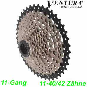 Kassette Ventura 11-G 11-40 / 42 Zhne silber CS Shimano kompatibel Fahrrad Velo E-Bike Ersatzteile