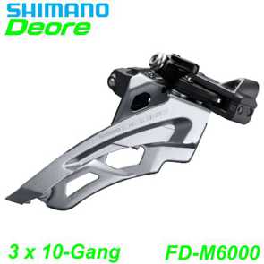 Shimano Umwerfer Deore FD-M6000-M 3 x 10-Gang Elektro E- Bike Mountainbike Fahrrad Velo Ersatzteile Shop Jeker Balsthal Schweiz